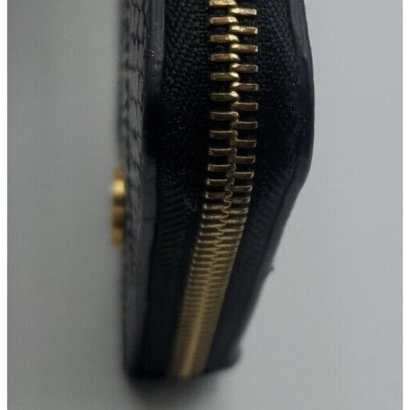 ERIC JAVITS Reptile Patchwork Leather Black Tan Zip Around Wallet - Picture 7 of 15